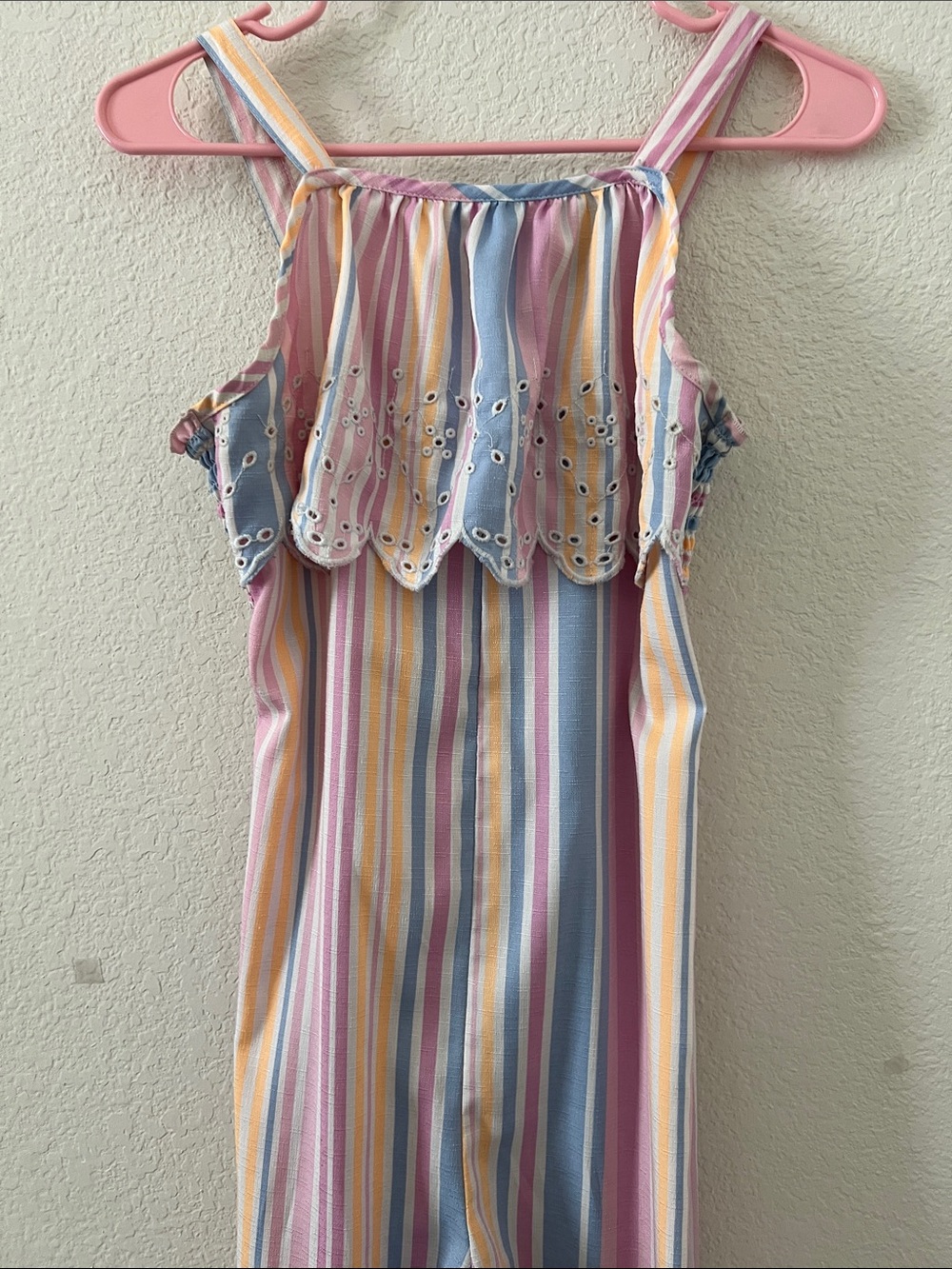 Girls Multicolor Stripe Sleeveless Jumpsuit